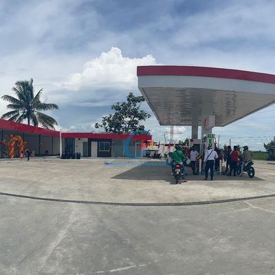 Lichte staalconstructie tankstation geprefabriceerde staal modulaire constructie