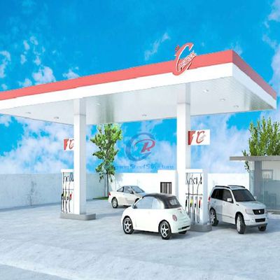Moderne staalconstructie tankstation geprefabriceerde staalruimte truss