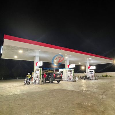 Op maat gemaakte Peb-staalstructuur Fabricatie Lichte staalstructuur Tankstation