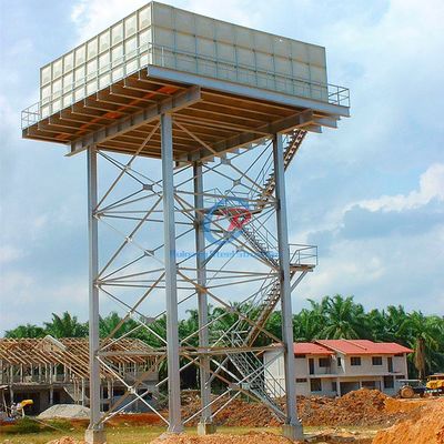 Warm gedompelde gegalvaniseerde stalen watertanks toren, industriële aangepaste stalen watertanks