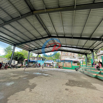 Achtergrond, staalconstructie, hoogduurzame staal sportzaal.