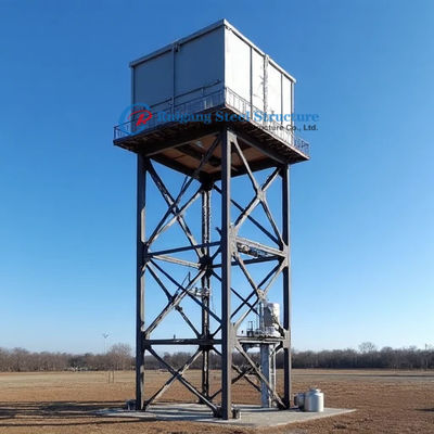 Galvanisering HDG-watertank met staalwatertank torenstand industriële technische 3D-modelontwerp