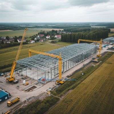 Hoogwaardige, op maat gemaakte PEB-staalconstructie voor fabriek met geïsoleerde panelen en wandverlichting