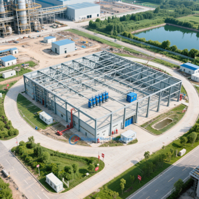 Pre-engineered grote span PEB staalconstructie werkplaats voor industrieel gebruik met kraan en ventilatie